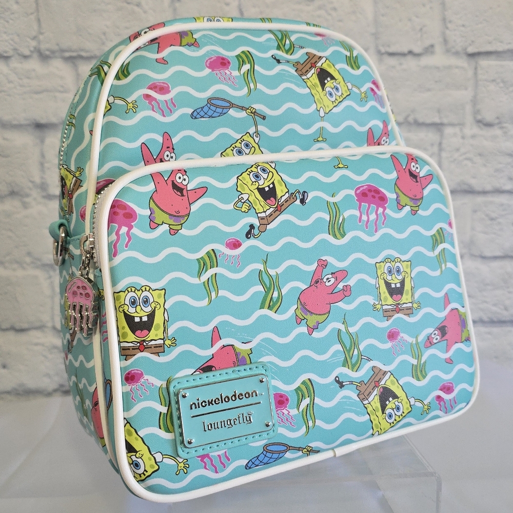 Loungefly SpongeBob Squarepants Nickelodeon Mini Backpack Convertible Bag New